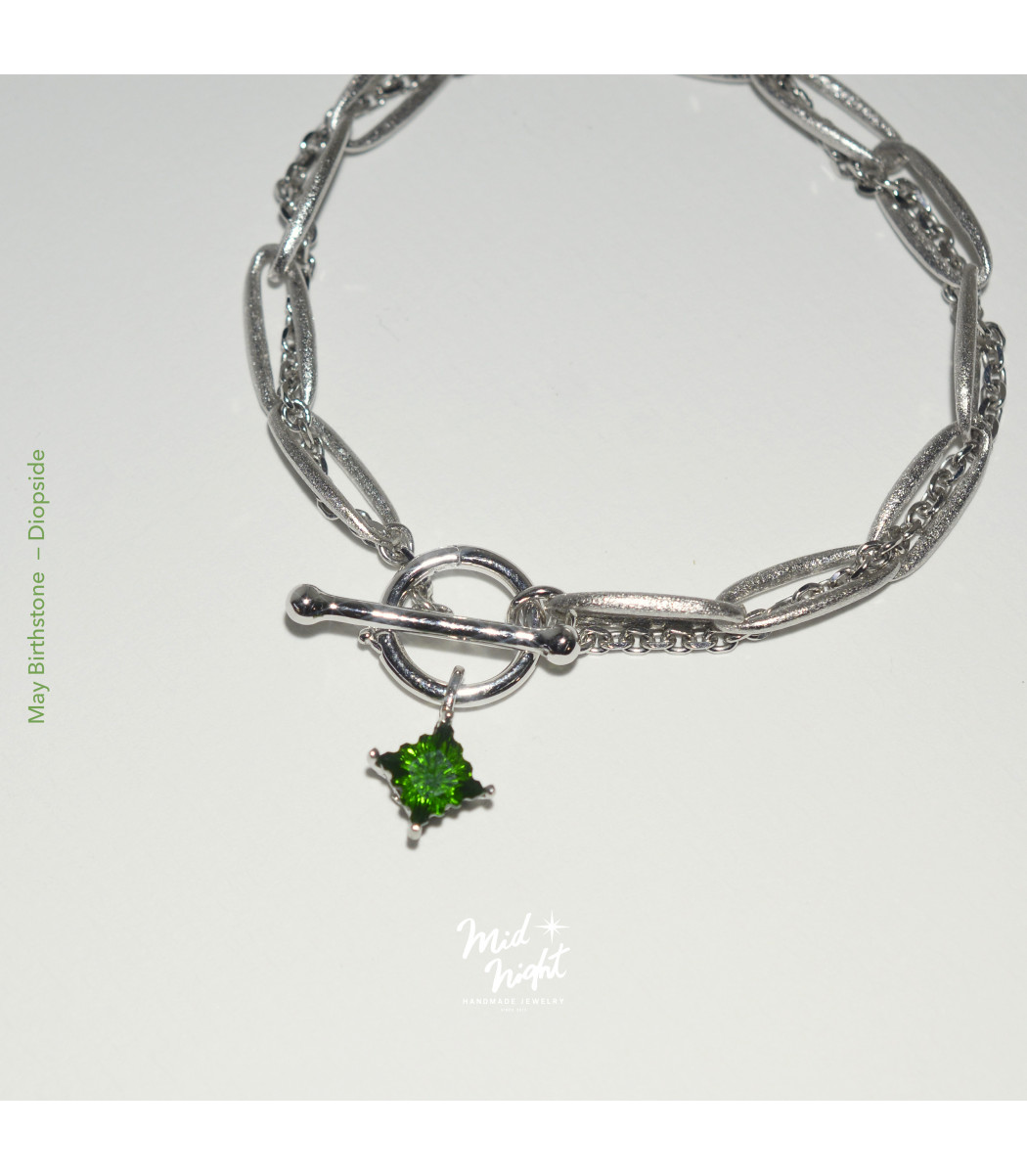 May Birthstone-Double Chain Two Ways Bracelet
